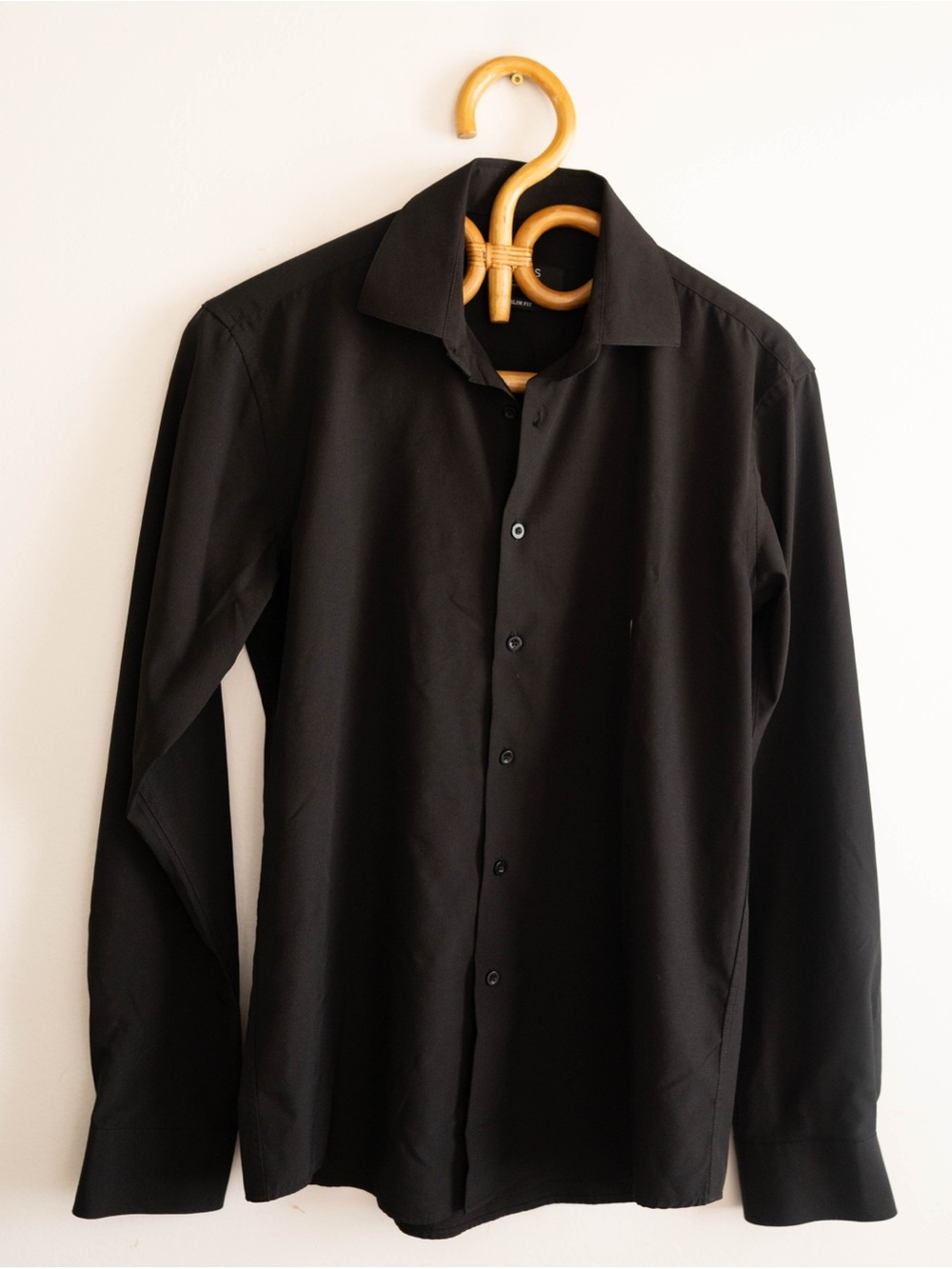 Jones New York Signature Slim Fit Black Button Down Shirt